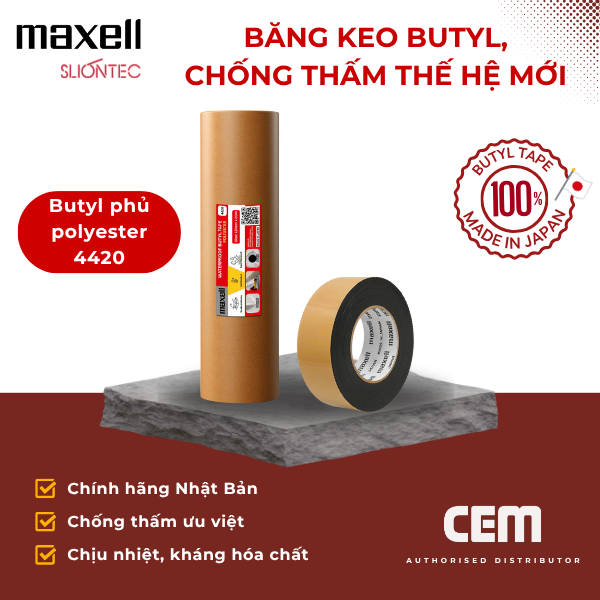 màng chống thấm tự dính / băng keo butyl phủ polyester 4420