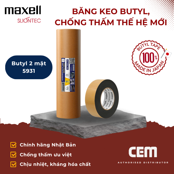 màng chống thấm tự dính / băng keo bytyl 2 mặt 5931